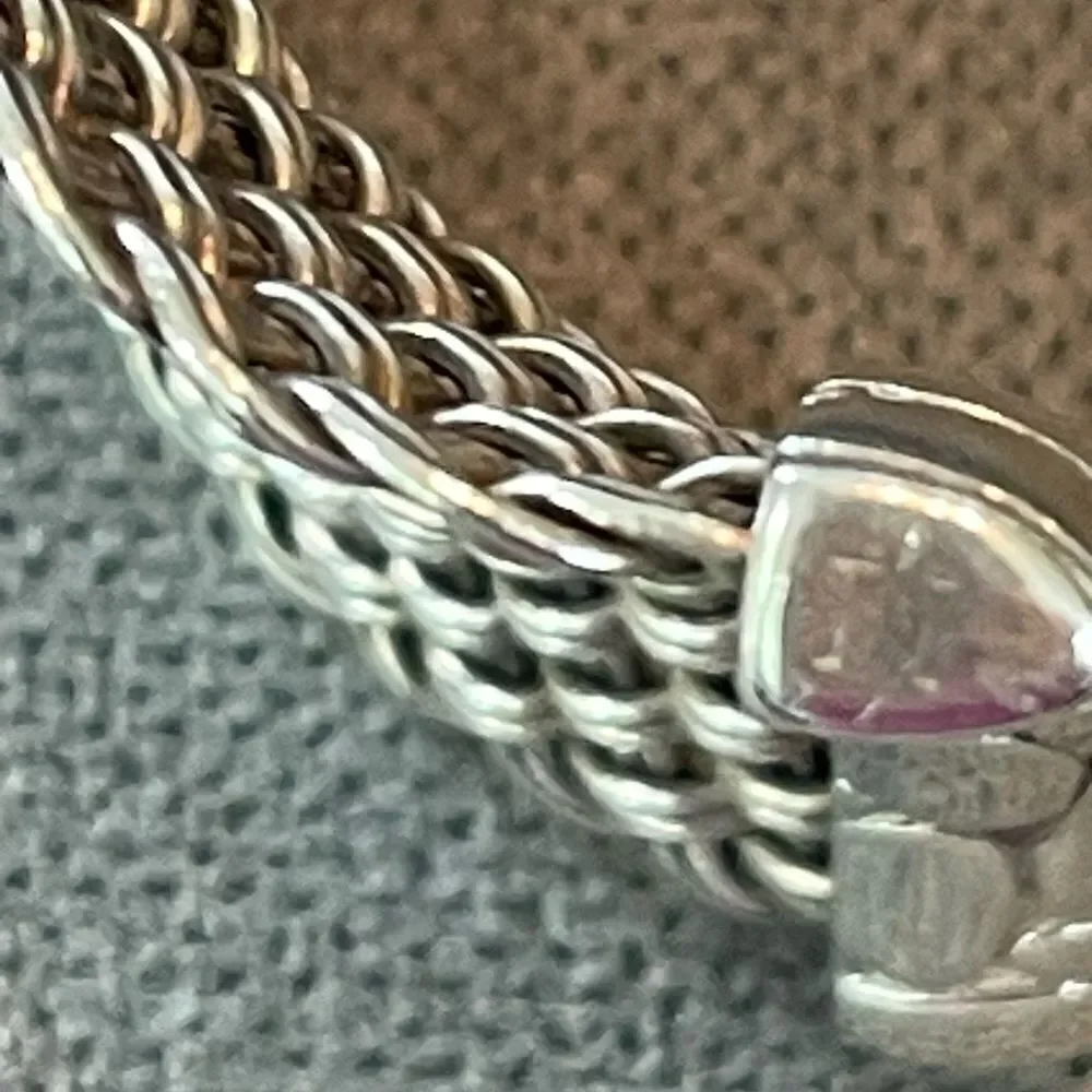 John Hardy Kali wide woven mesh bracelet SS